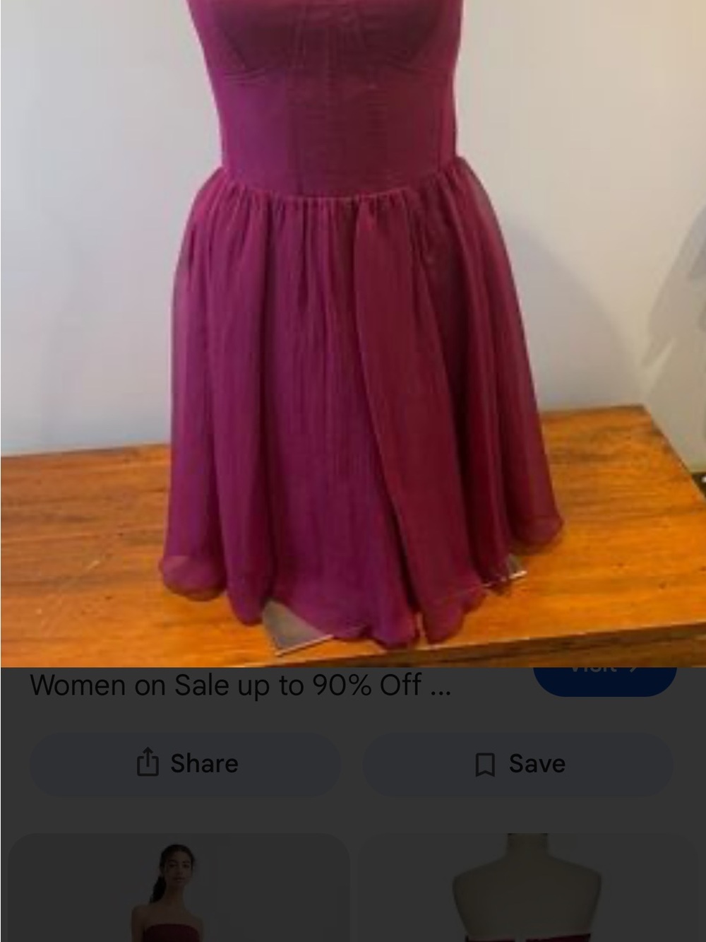 Guess by Marciano Plum Strapless Mini Dress